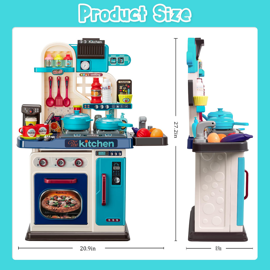 Kids’ Interactive Play Kitchen with Lights & Sounds, Ages 3+