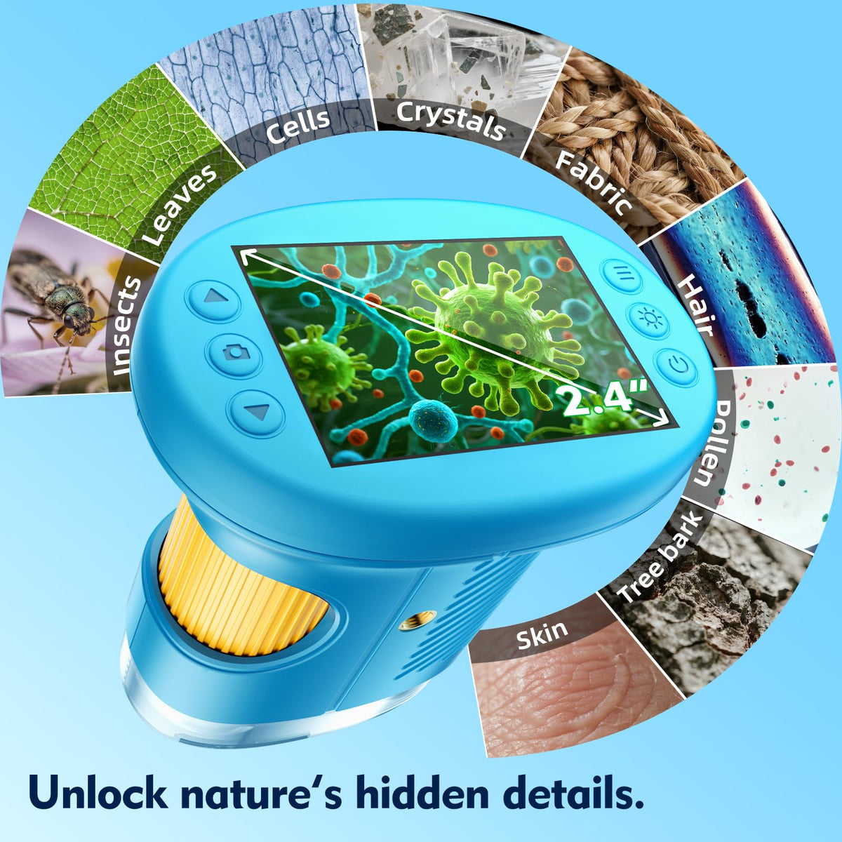 Odatay 4K 1000X Digital Kids’ Microscope with 32GB Card