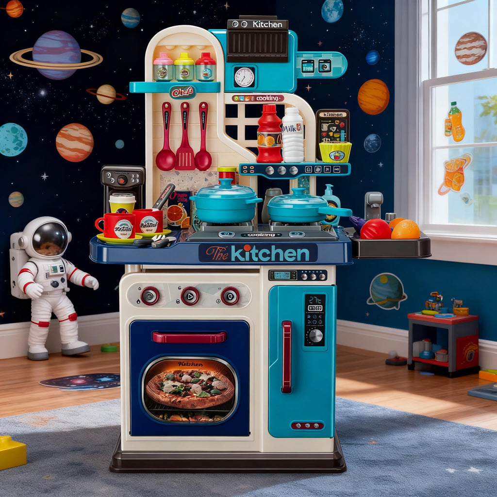 Kids’ Interactive Play Kitchen with Lights & Sounds, Ages 3+