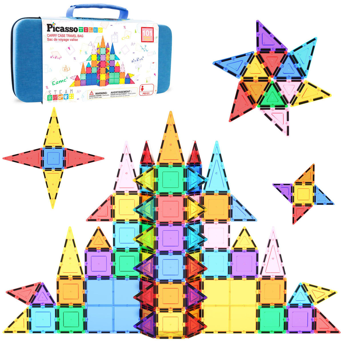 PicassoTiles Mega Magnetic Building Set with Figures, Car & Case