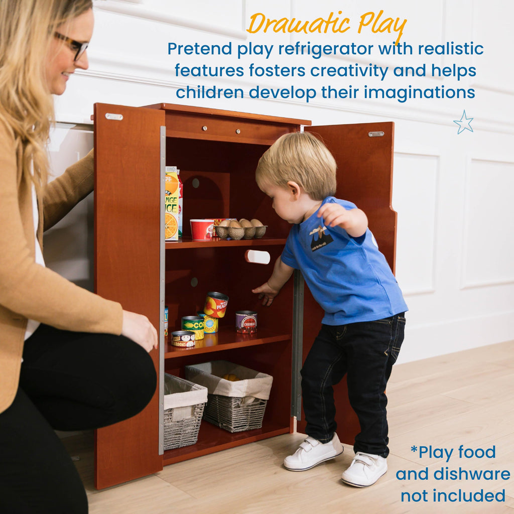 ECR4Kids Wooden Play Kitchen Refrigerator for Kids