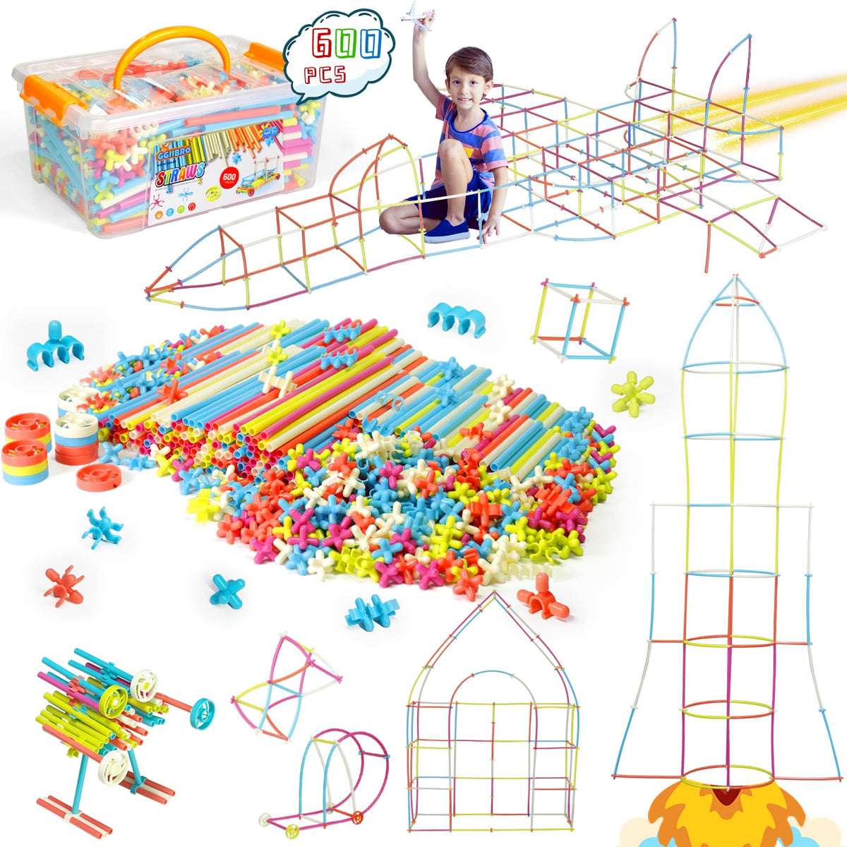 Ggiibro STEM Straw Constructor Engineering Building Toy Set