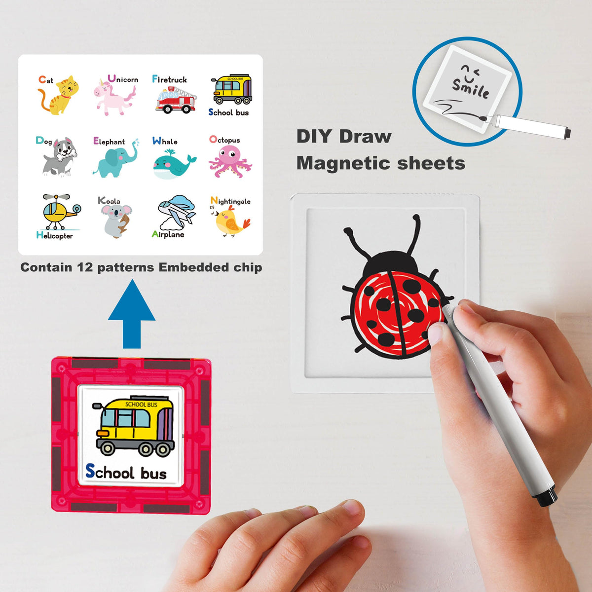 PicassoTiles Mega Magnetic Building Set with Figures, Car & Case