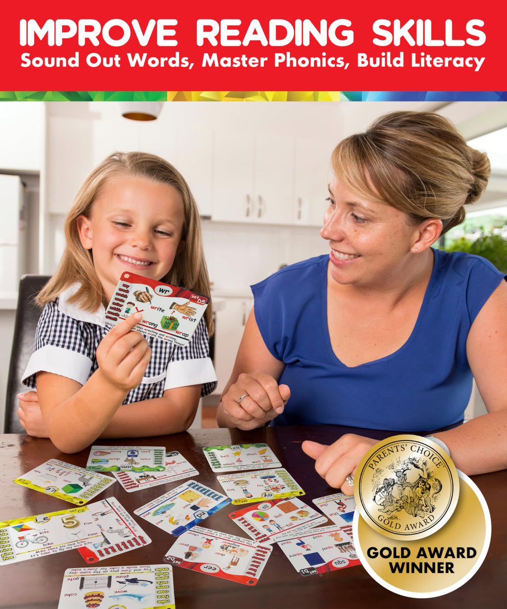 Kids’ Phonics Flash Cards, 20-Stage Reading System