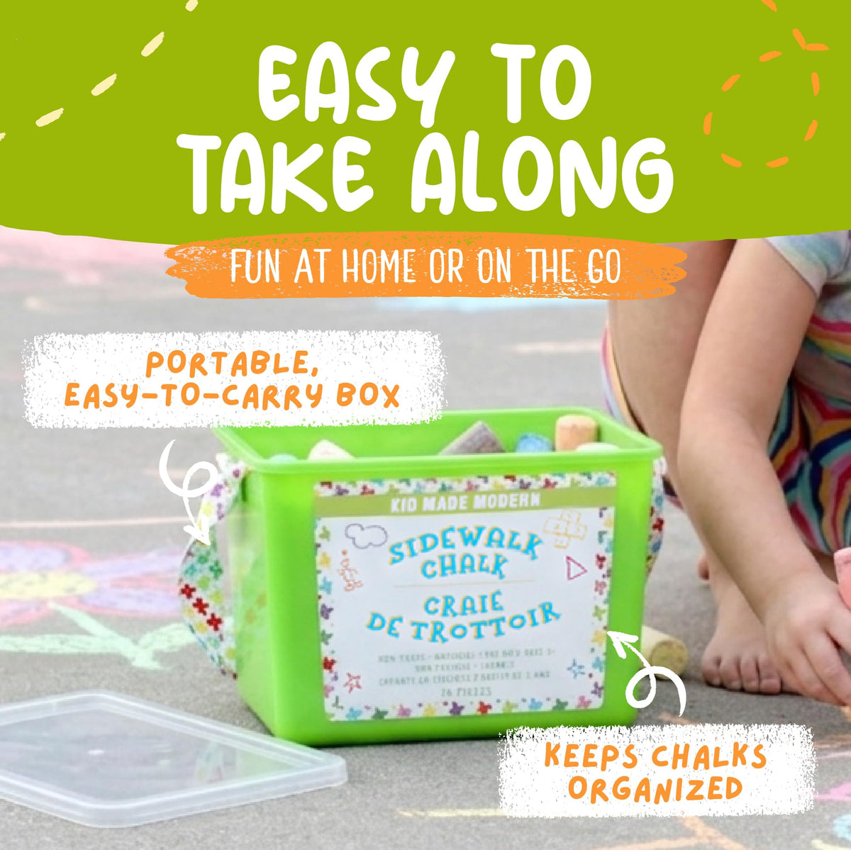 Kid Made Modern Colorful Sidewalk Chalk Set for Kids