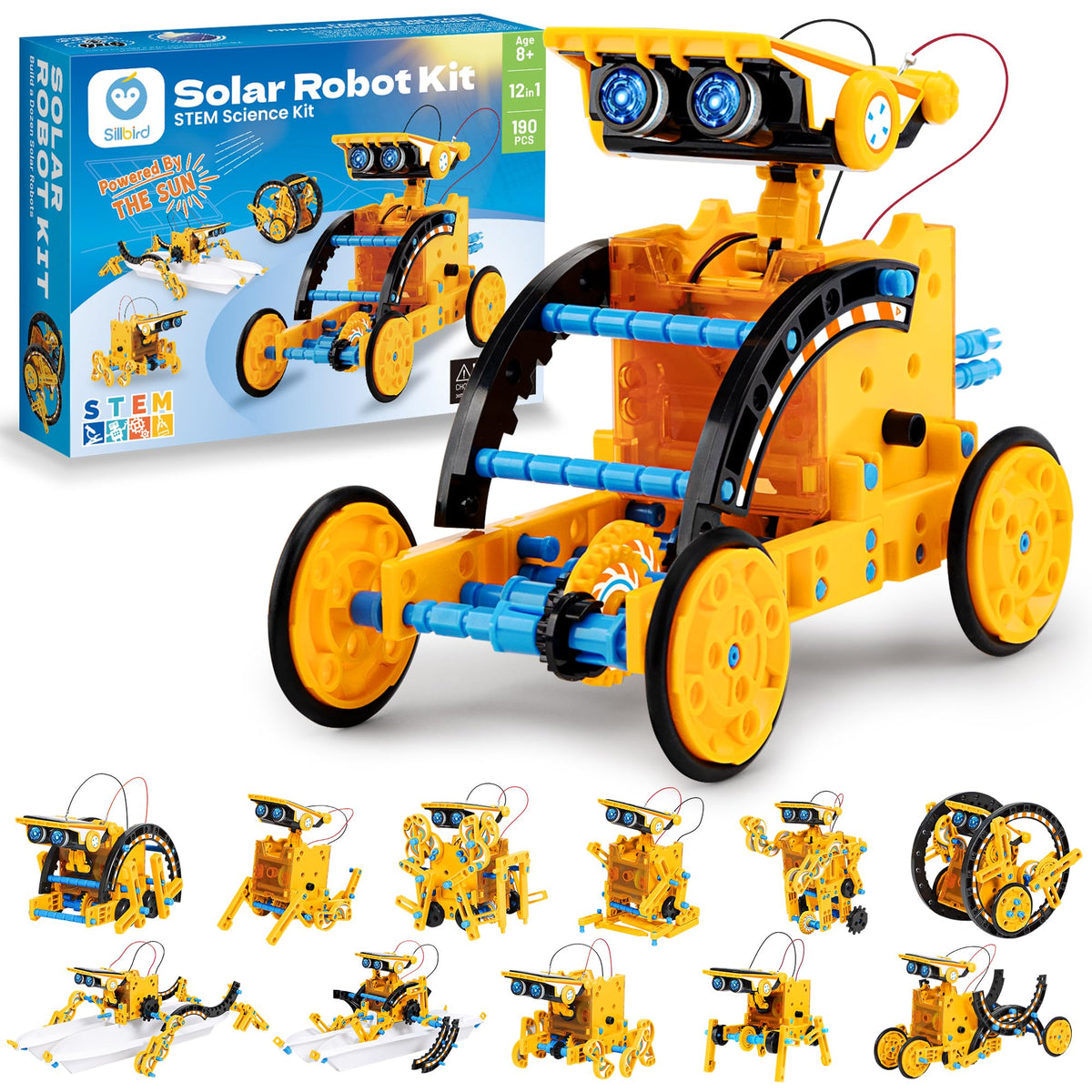 Sillbird 12-in-1 Solar-Powered STEM Robot Building Kit