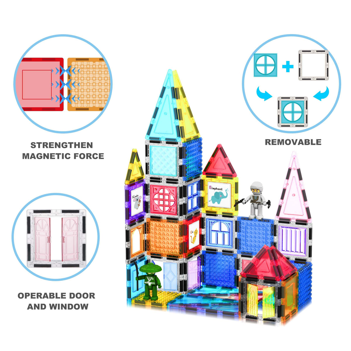 PicassoTiles Mega Magnetic Building Set with Figures, Car & Case