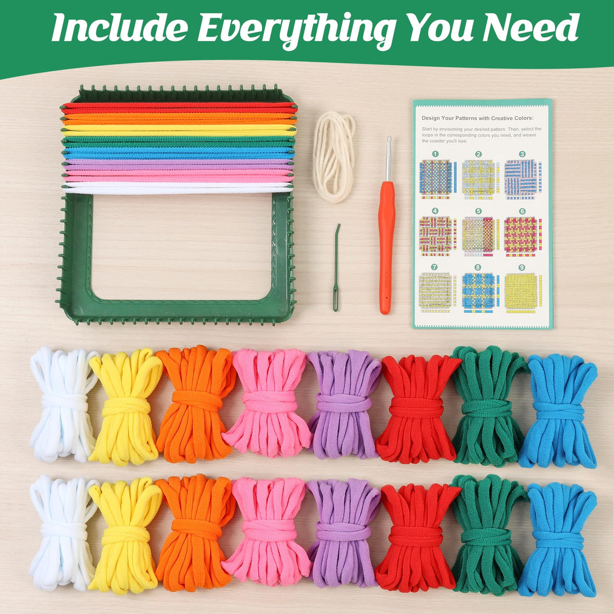 IQKidz Potholder Weaving Loom Kit with Refill Loops