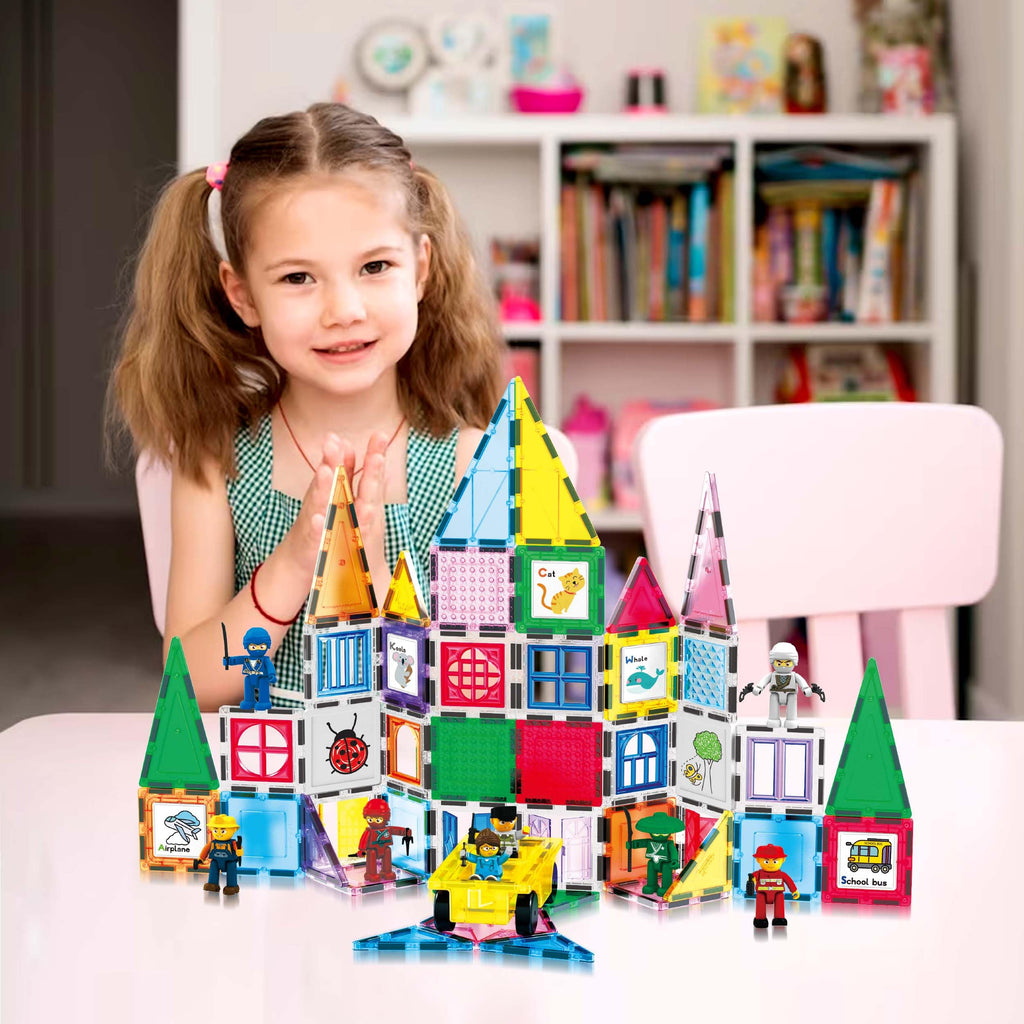 PicassoTiles Mega Magnetic Building Set with Figures, Car & Case