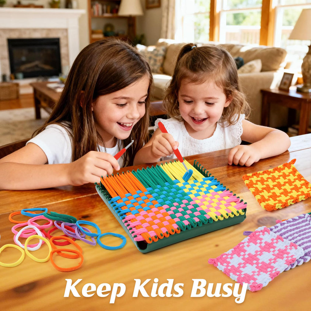 IQKidz Potholder Weaving Loom Kit with Refill Loops