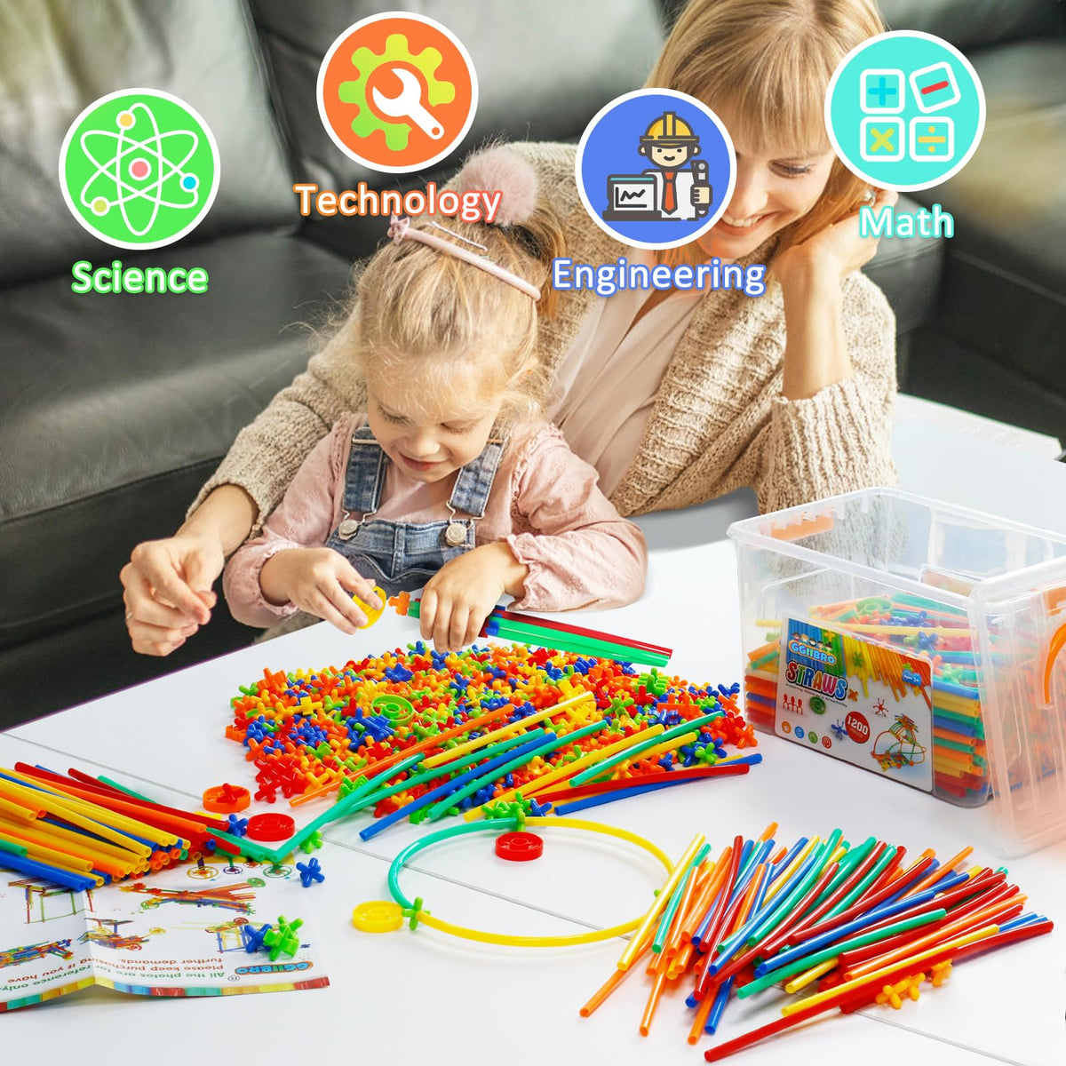 Ggiibro STEM Straw Constructor Engineering Building Toy Set