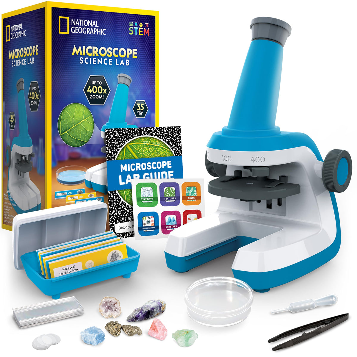 National Geographic Kids’ Microscope STEM Science Kit, Ages 6–12