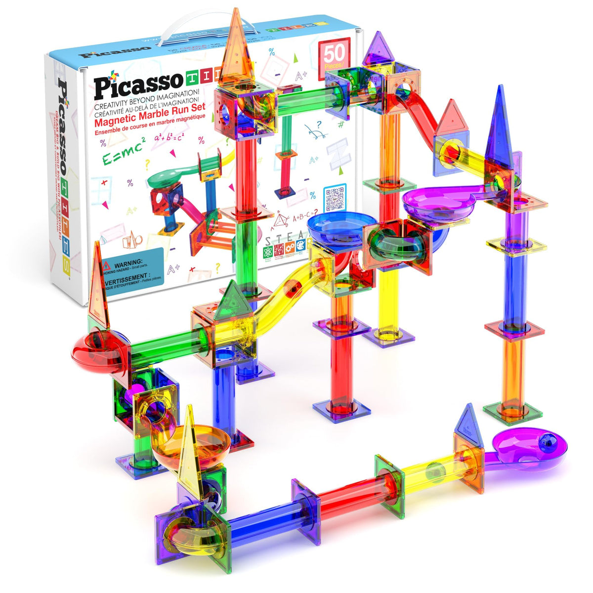 PicassoTiles Marble Run Race Track Building Set