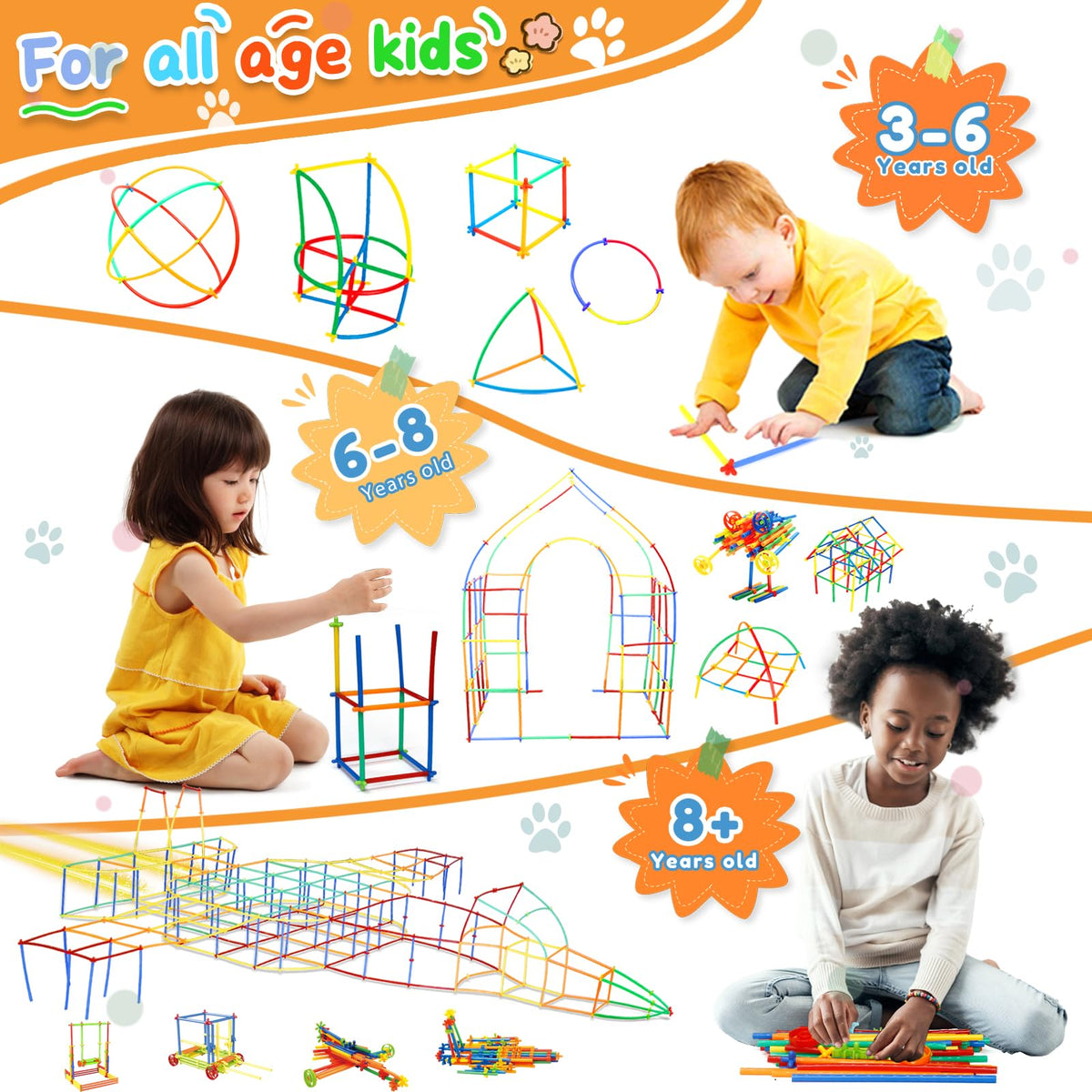 Ggiibro STEM Straw Constructor Engineering Building Toy Set