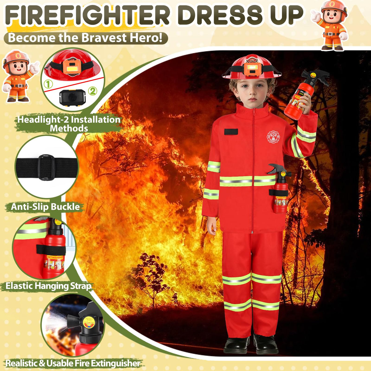 IVENRXIU Kids’ 4-in-1 Dress-Up Role-Play Costume Set