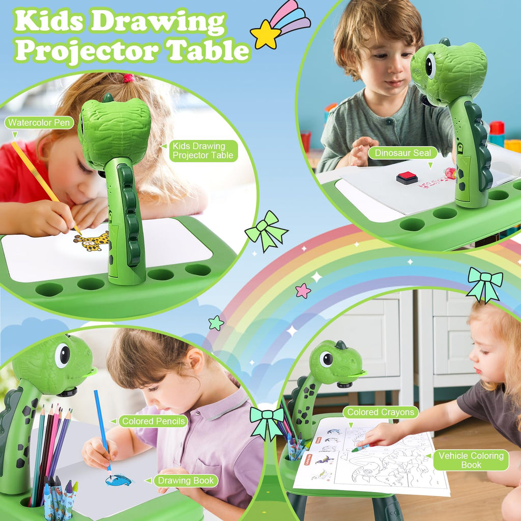 Unicorn Drawing Projector Table Set with Art Supplies for Kids