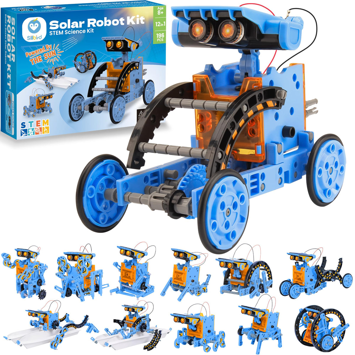 Sillbird 12-in-1 Solar-Powered STEM Robot Building Kit