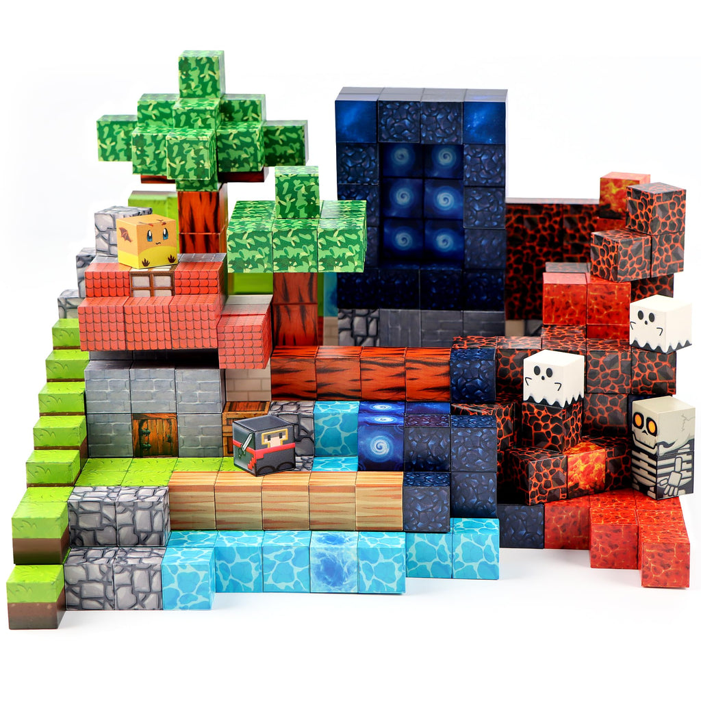 SPRSHY 144-Piece Magnetic Building Blocks Construction Set