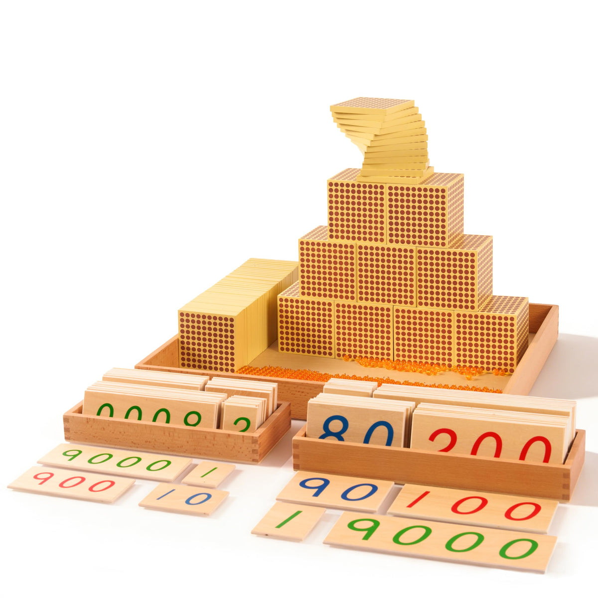 penepico Montessori Wooden Decimal Place Value Learning Set
