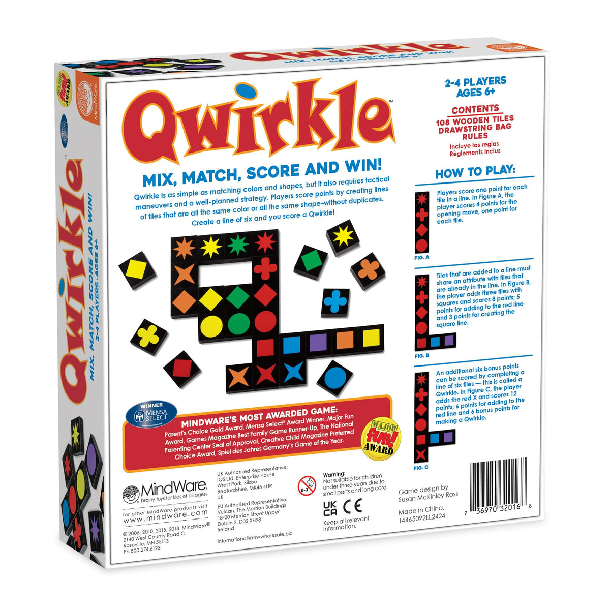 MindWare Qwirkle Color & Shape Strategy Board Game