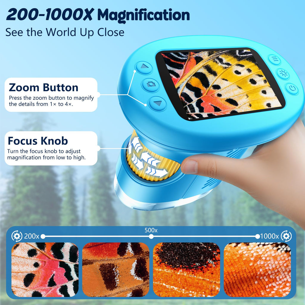 Odatay 4K 1000X Digital Kids’ Microscope with 32GB Card
