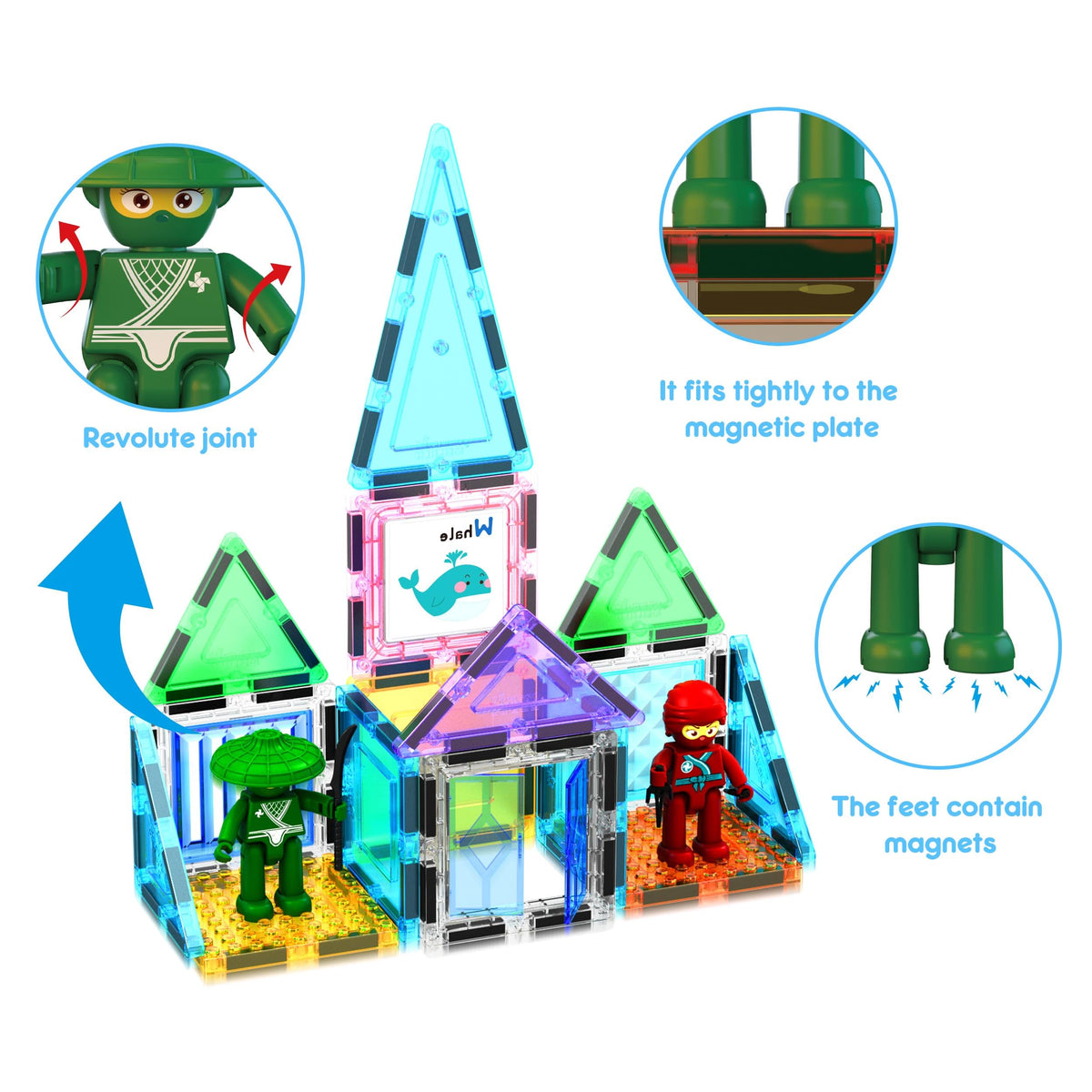 PicassoTiles Mega Magnetic Building Set with Figures, Car & Case
