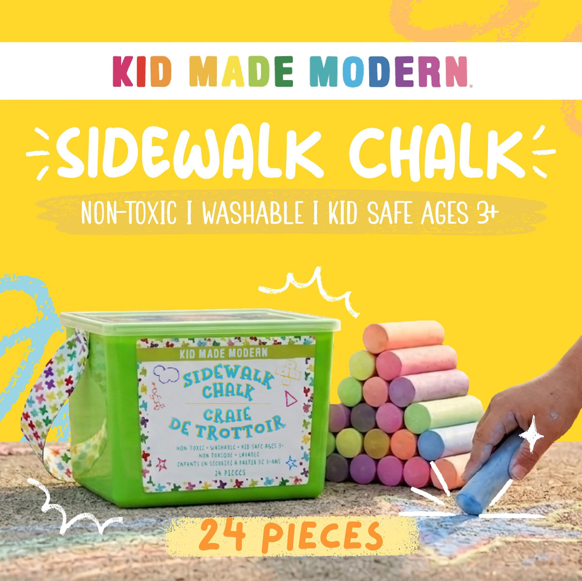 Kid Made Modern Colorful Sidewalk Chalk Set for Kids