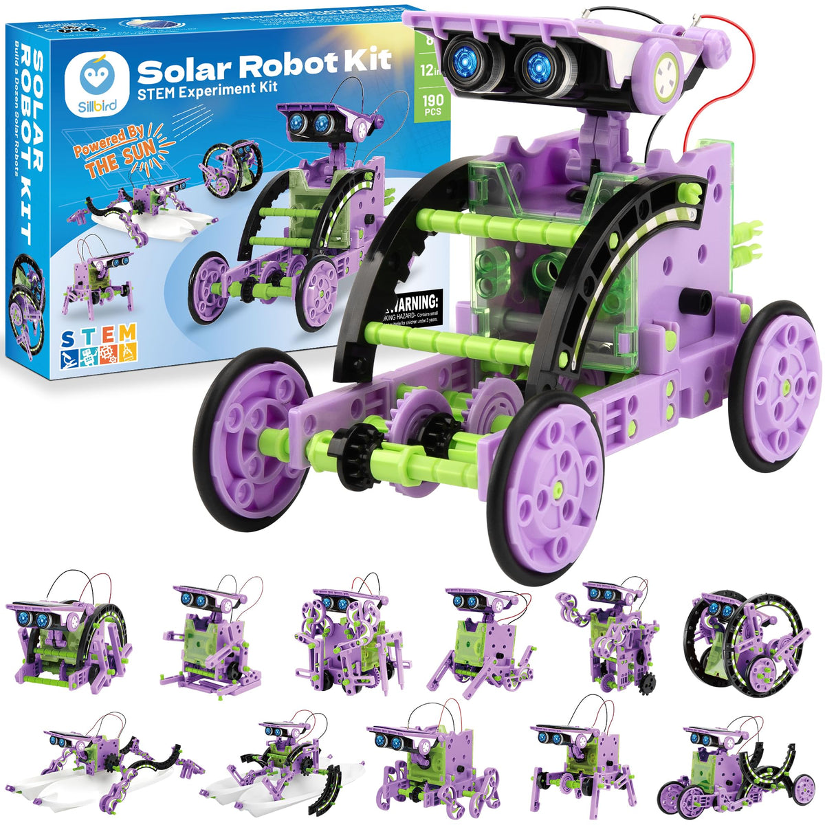 Sillbird 12-in-1 Solar-Powered STEM Robot Building Kit