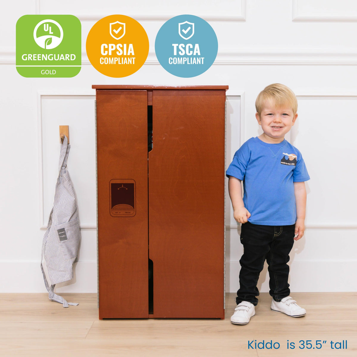 ECR4Kids Wooden Play Kitchen Refrigerator for Kids