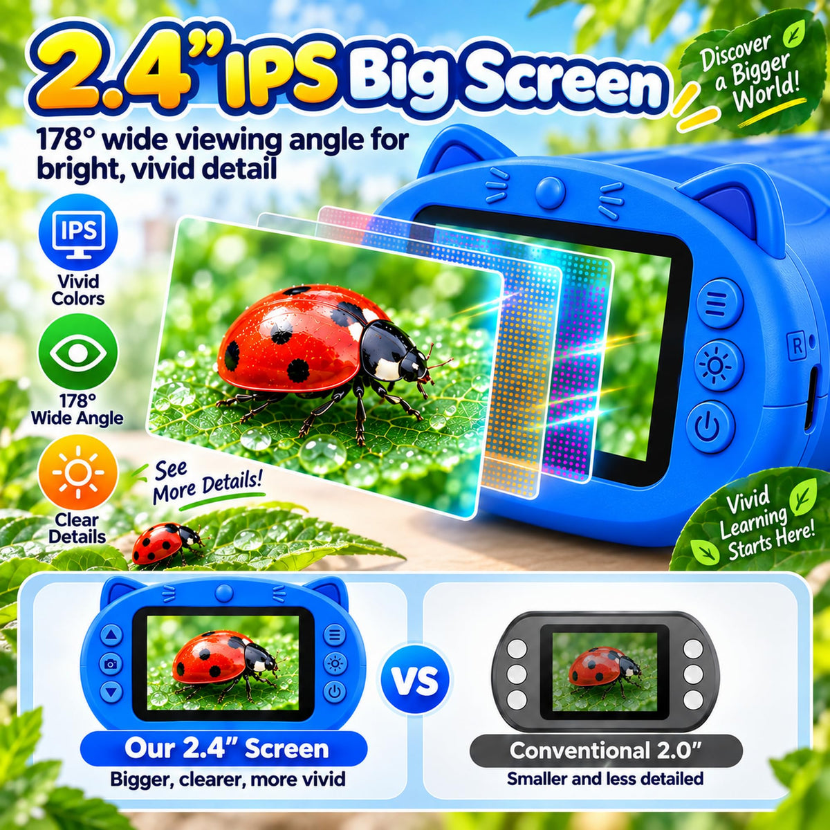 OAEBLLE 1000X Handheld Digital Microscope for Kids