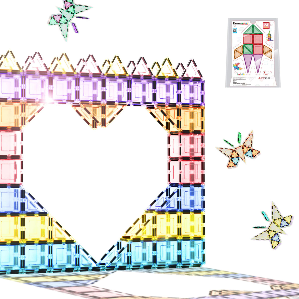 PicassoTiles Mega Magnetic Building Set with Figures, Car & Case