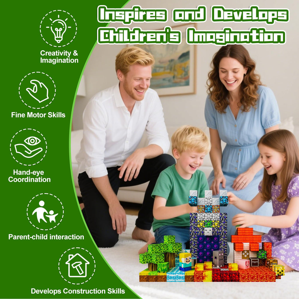 242-Piece Magnetic Building Blocks with Storage Bag