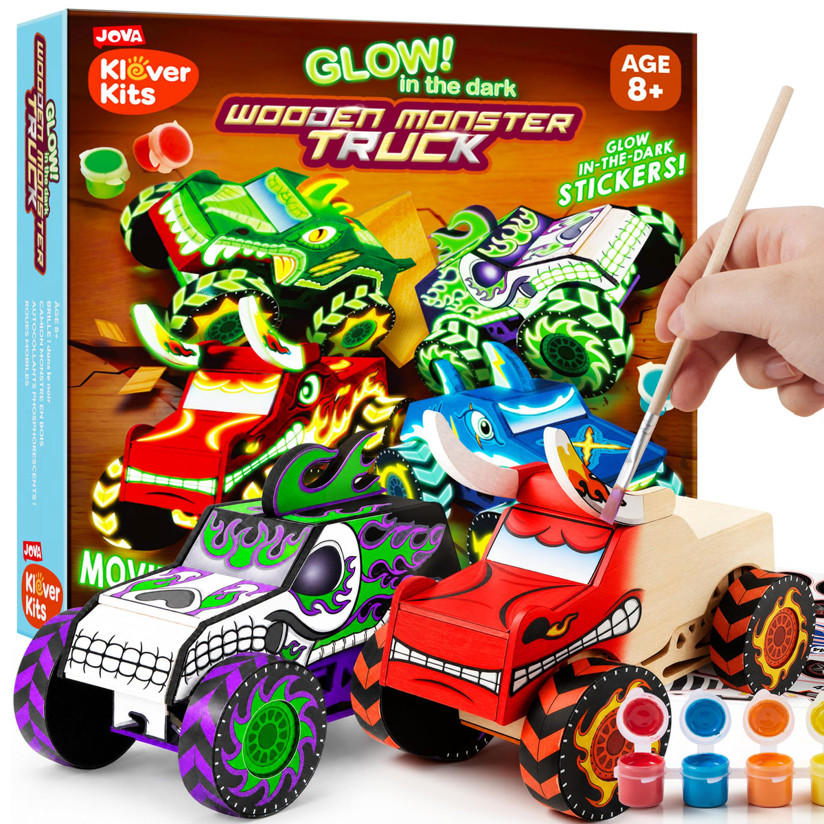 Klever Kits 4-Pack DIY Wooden Race Car Building & Painting Kit