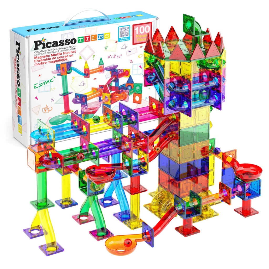 PicassoTiles Marble Run Race Track Building Set