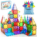 PicassoTiles 100-Piece Clear 3D Magnetic Building Tile Set