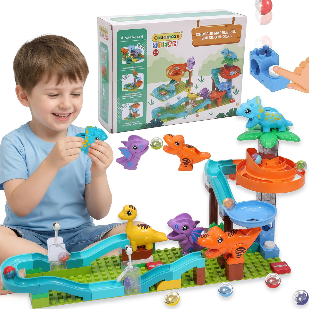 COUOMOXA STEM Marble Run Set for Classic Big Blocks