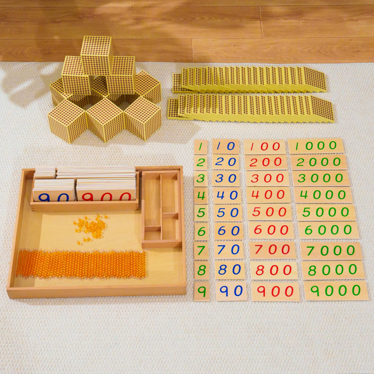penepico Montessori Wooden Decimal Place Value Learning Set