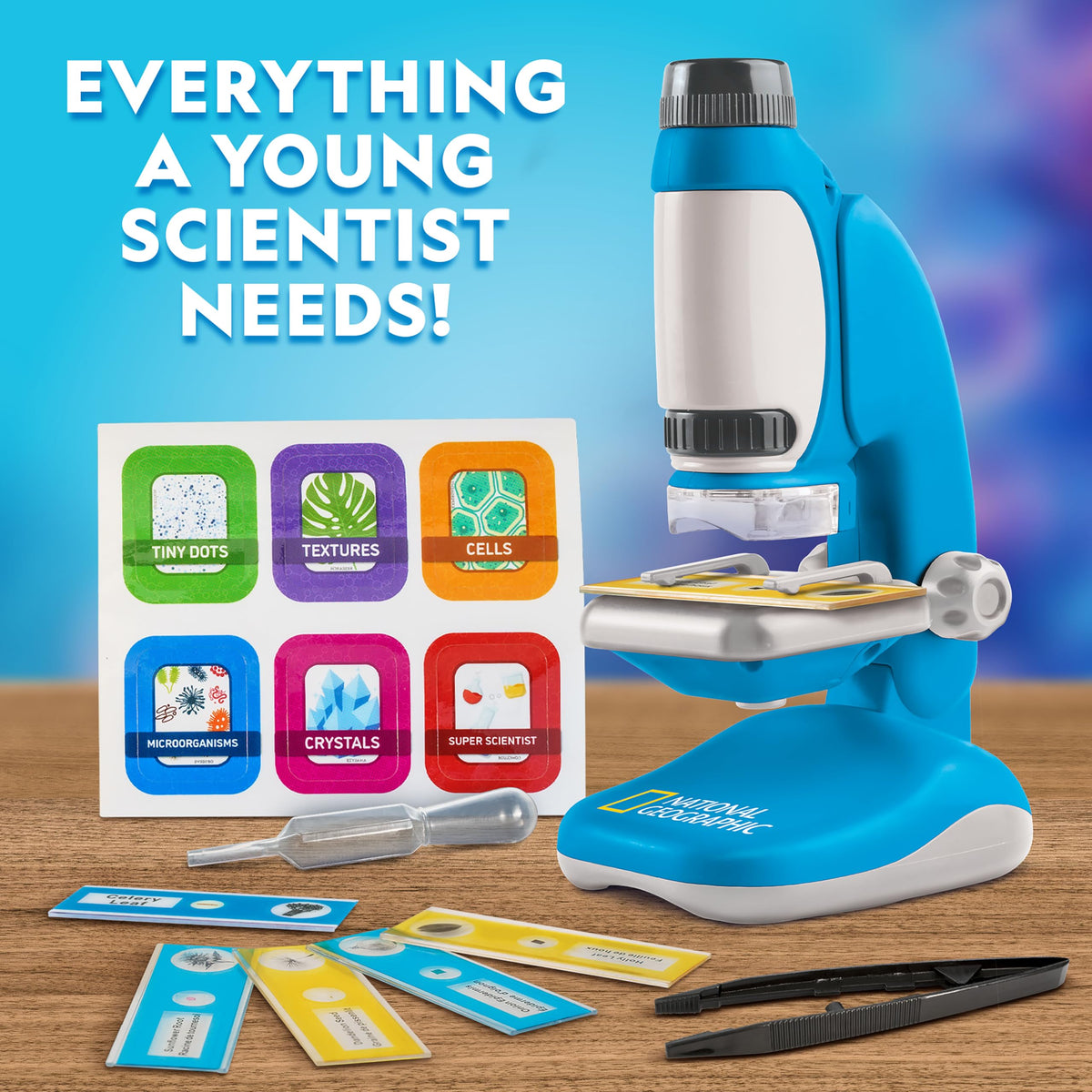National Geographic Kids’ Microscope STEM Science Kit, Ages 6–12