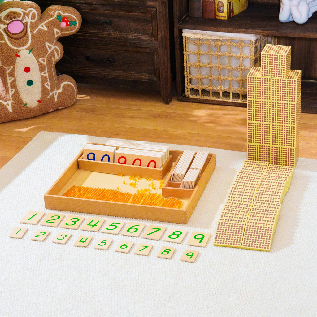 penepico Montessori Wooden Decimal Place Value Learning Set