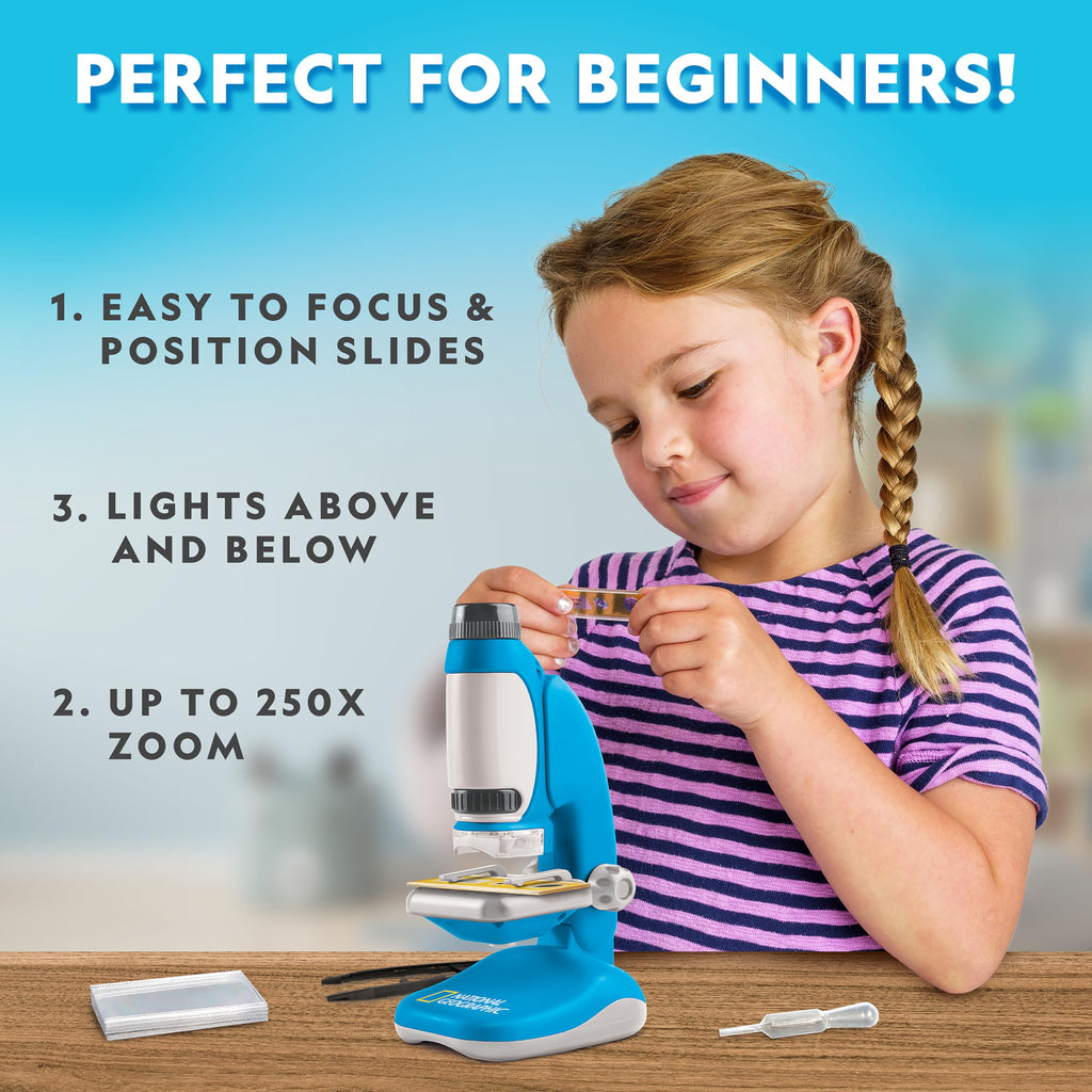 National Geographic Kids’ Microscope STEM Science Kit, Ages 6–12