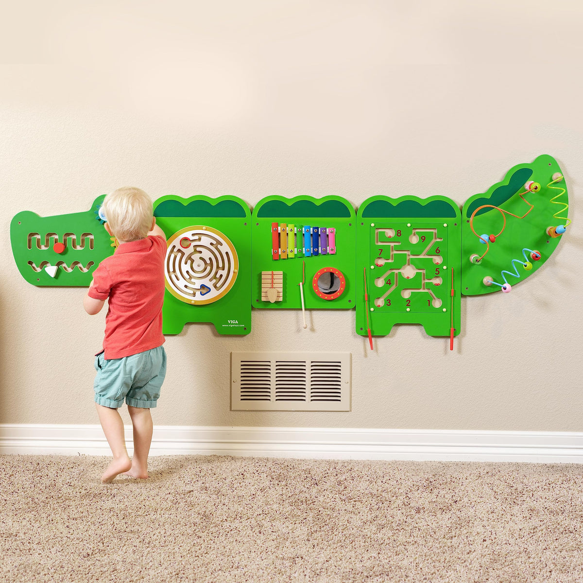 SPARK & WOW Rainbow & Crocodile Montessori Activity Wall Panels